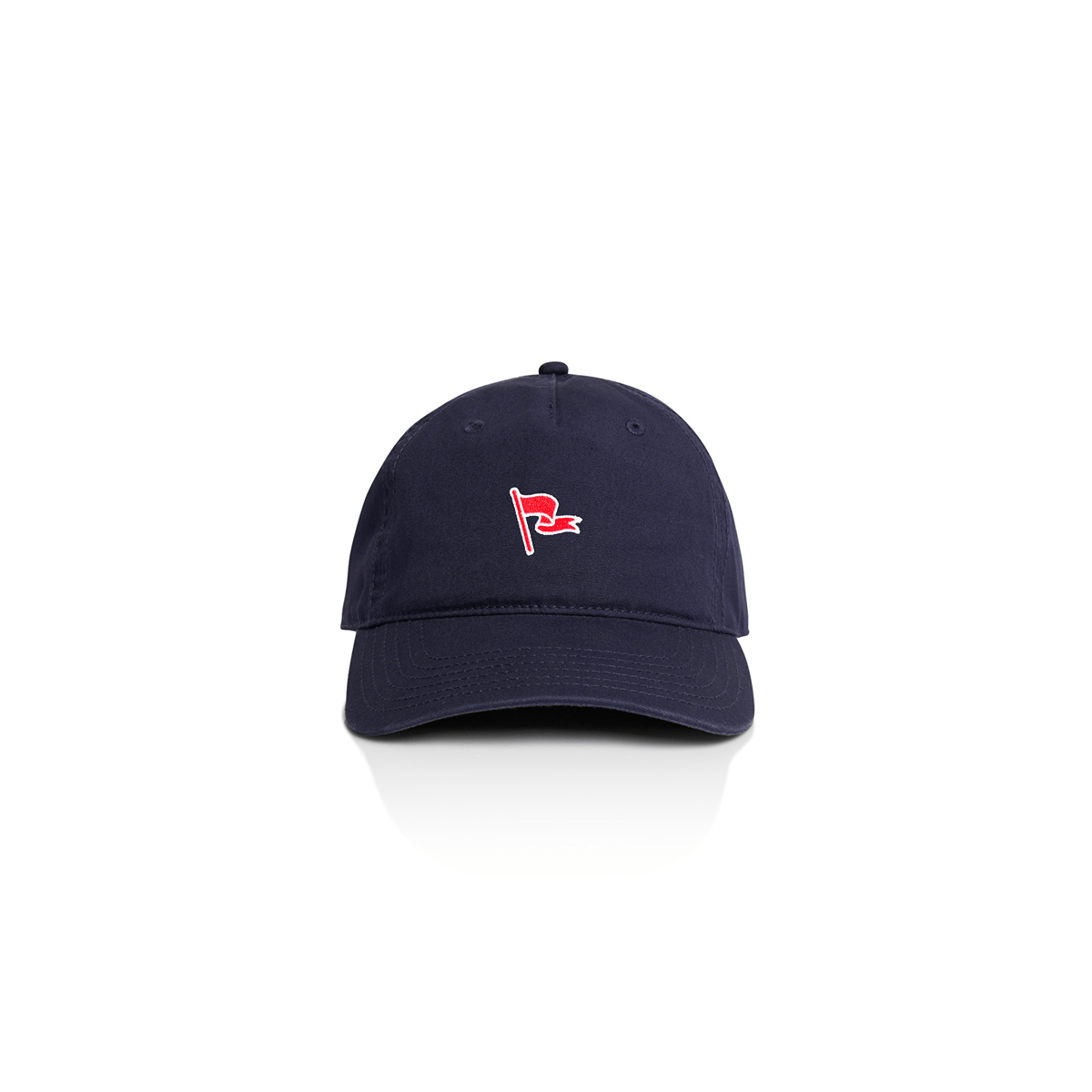 FLAGSTICK FIVE PANEL DAD HAT IN NAVY/RED - Fade Golf Company