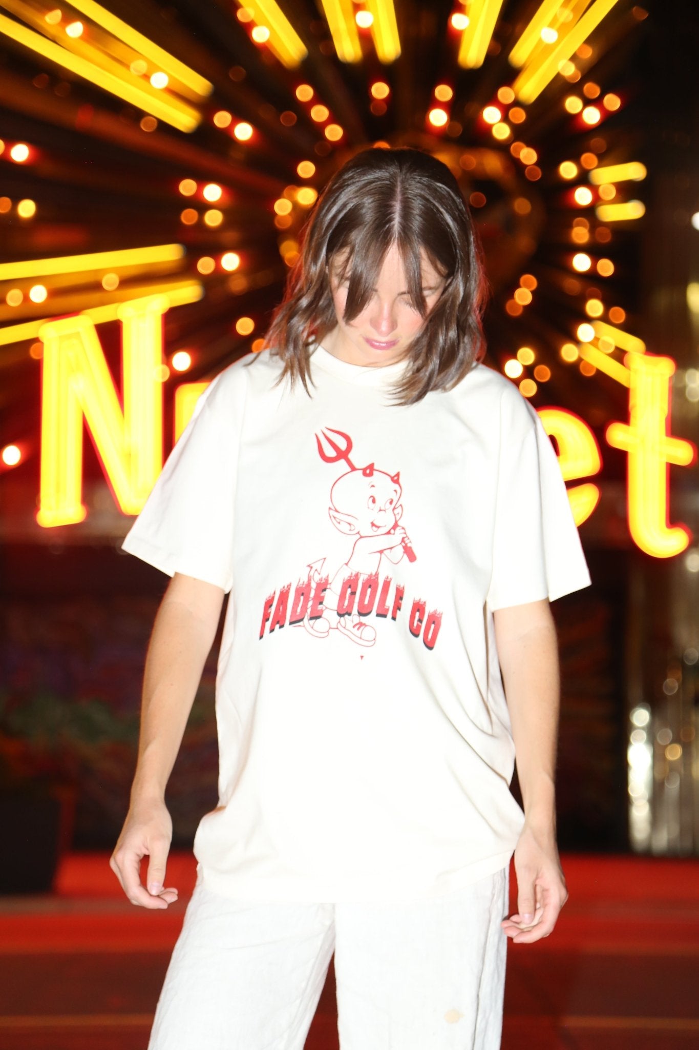 HOT STUFF TEE IN ECRU - Fade Golf Company