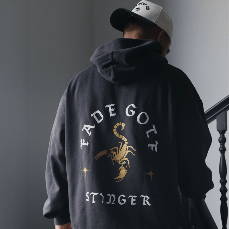 STINGER HOODIE IN FADED BLACK - Fade Golf Company