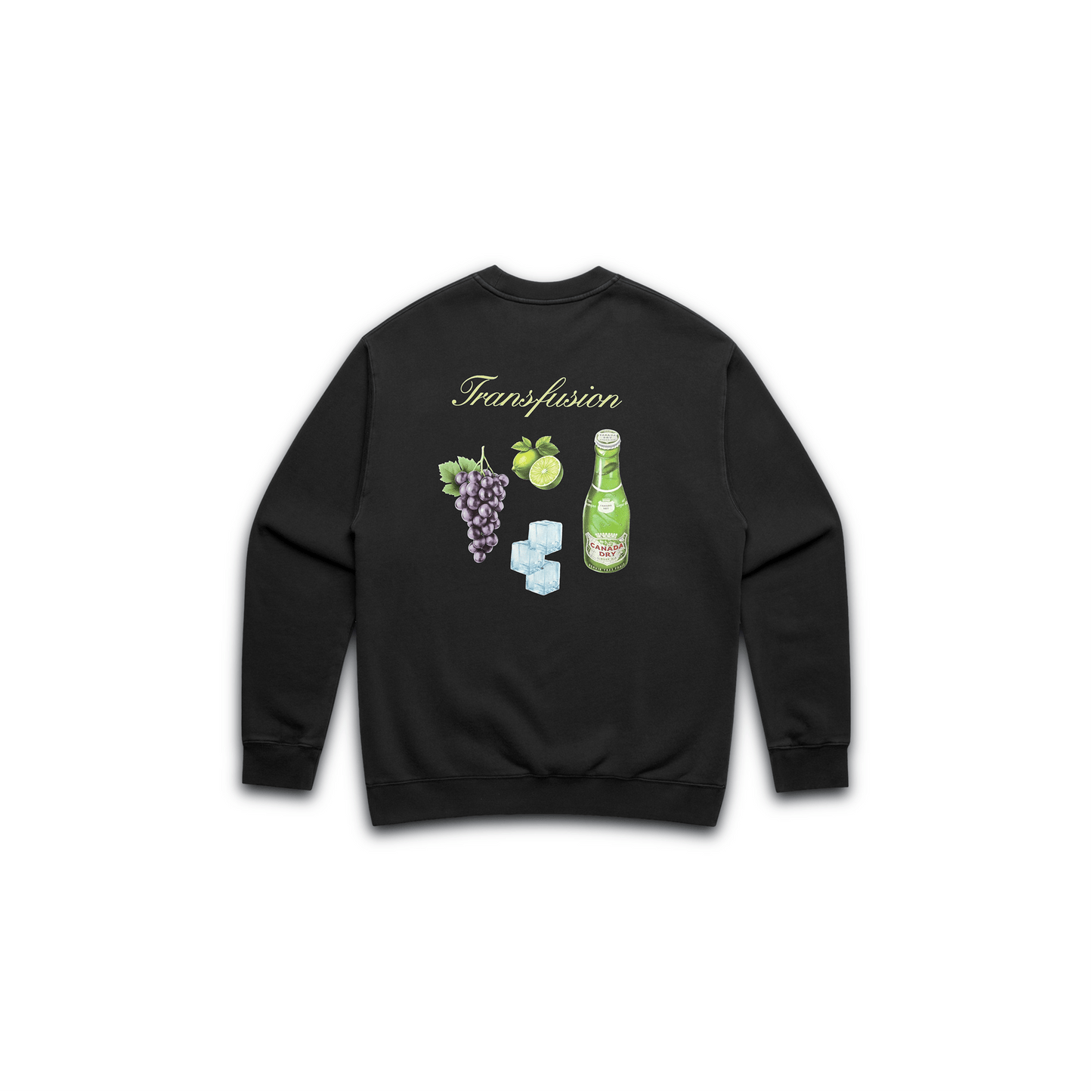 TRANSFUSION RELAXED CREWNECK IN FADED BLACK - Fade Golf Company