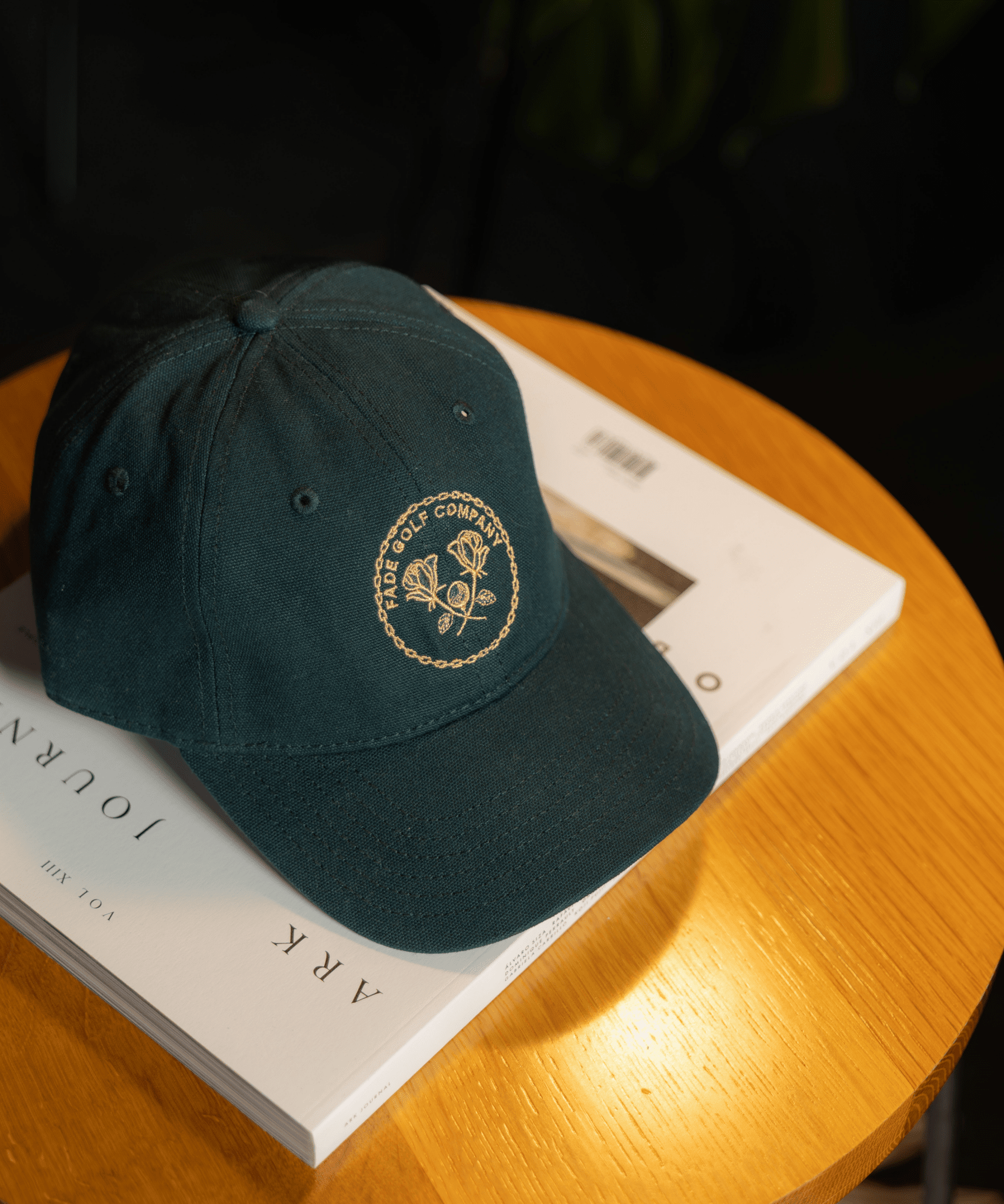 Links Crest Canvas Dad Hat in Pine Green - Fade Golf Company