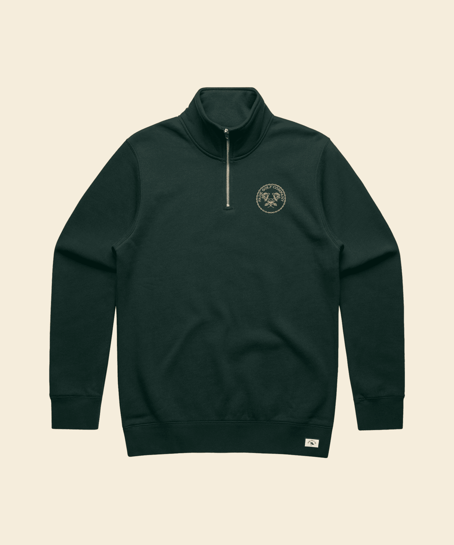 Links Crest Quarter Zip Fleece in Pine Green - Fade Golf Company