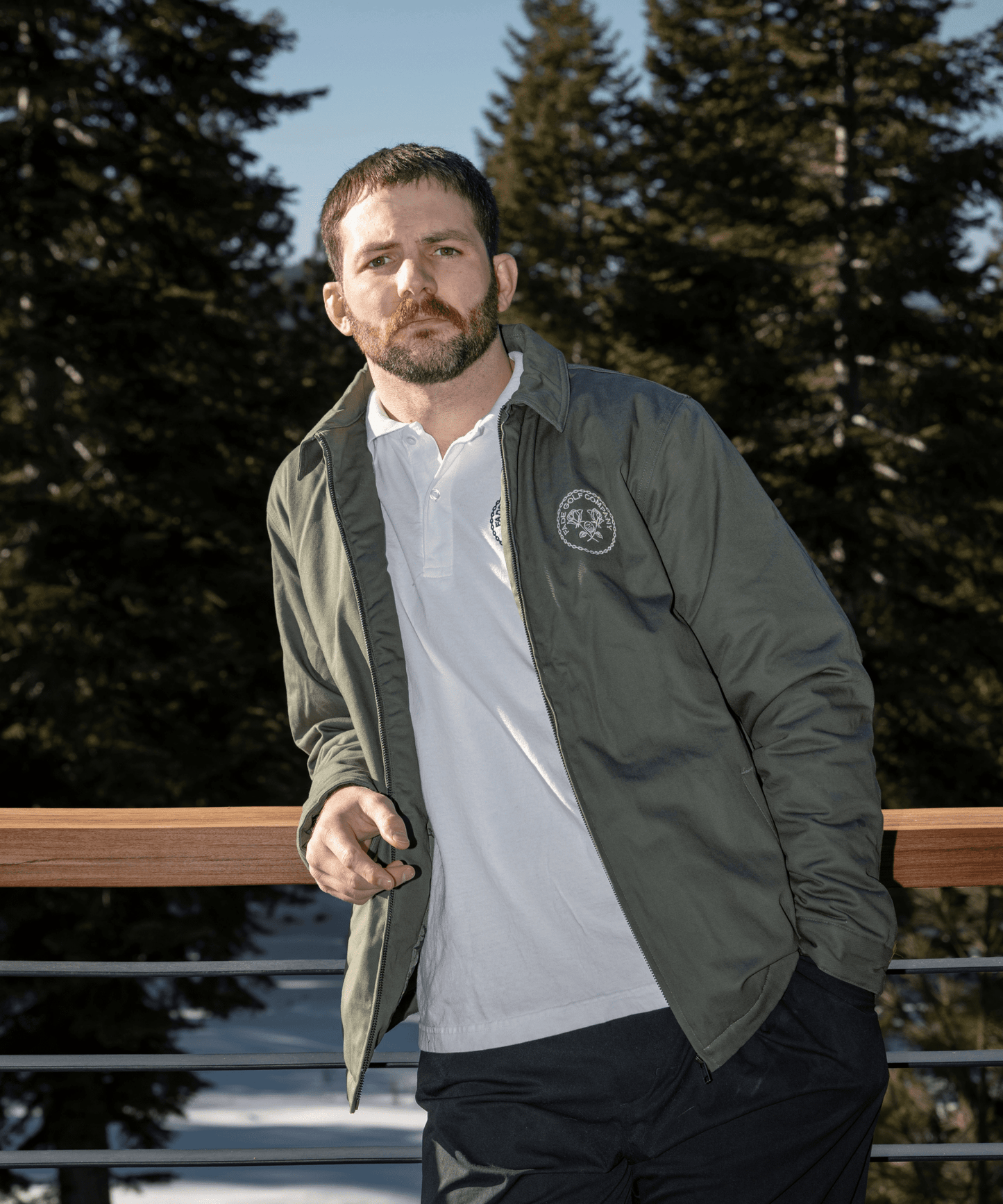 Member's Links Crest Jacket in Cypress Green - Fade Golf Company