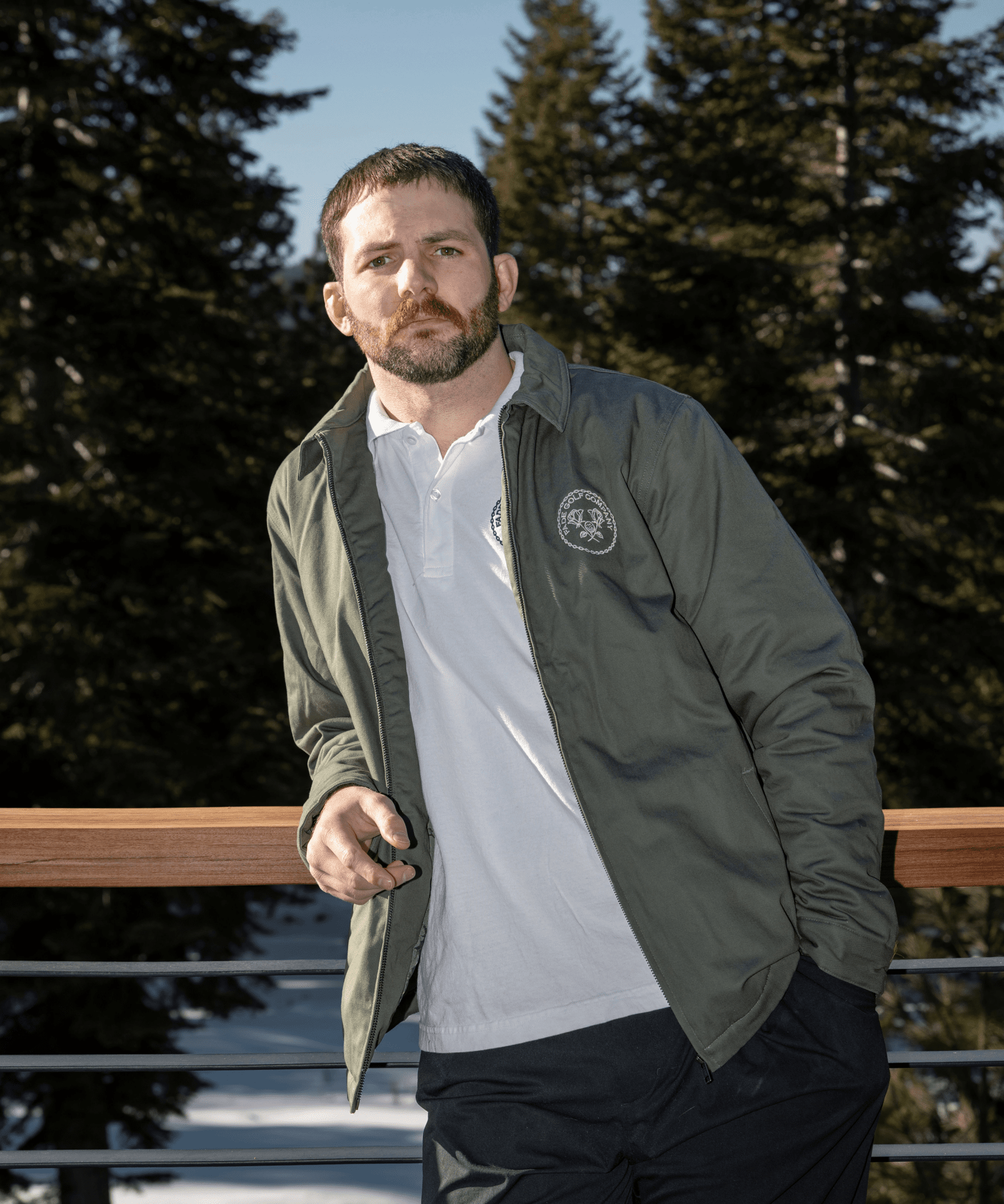 Member's Links Crest Jacket in Cypress Green - Fade Golf Company