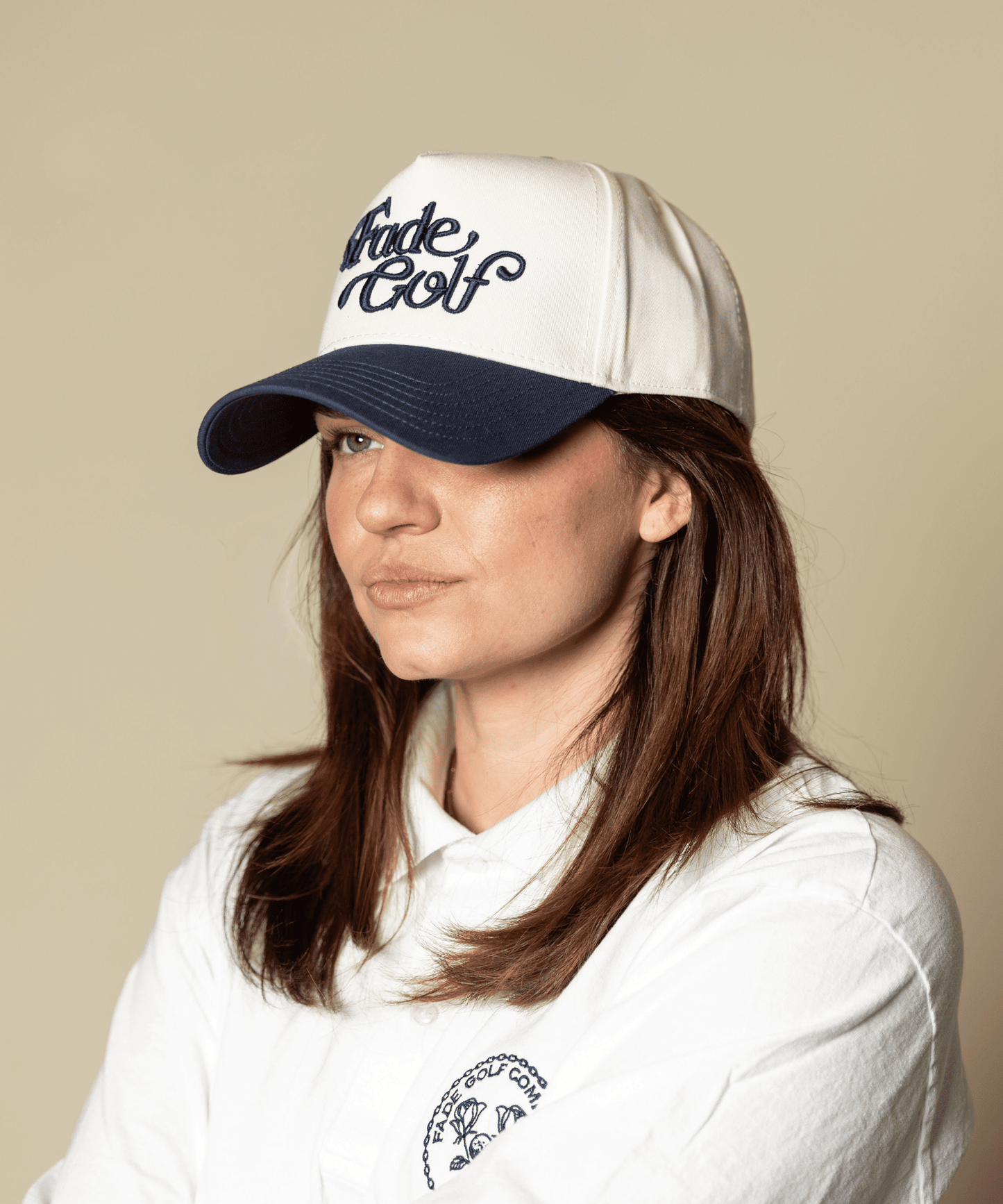 Script Two - Tone Cap in Navy/Cream - Fade Golf Company