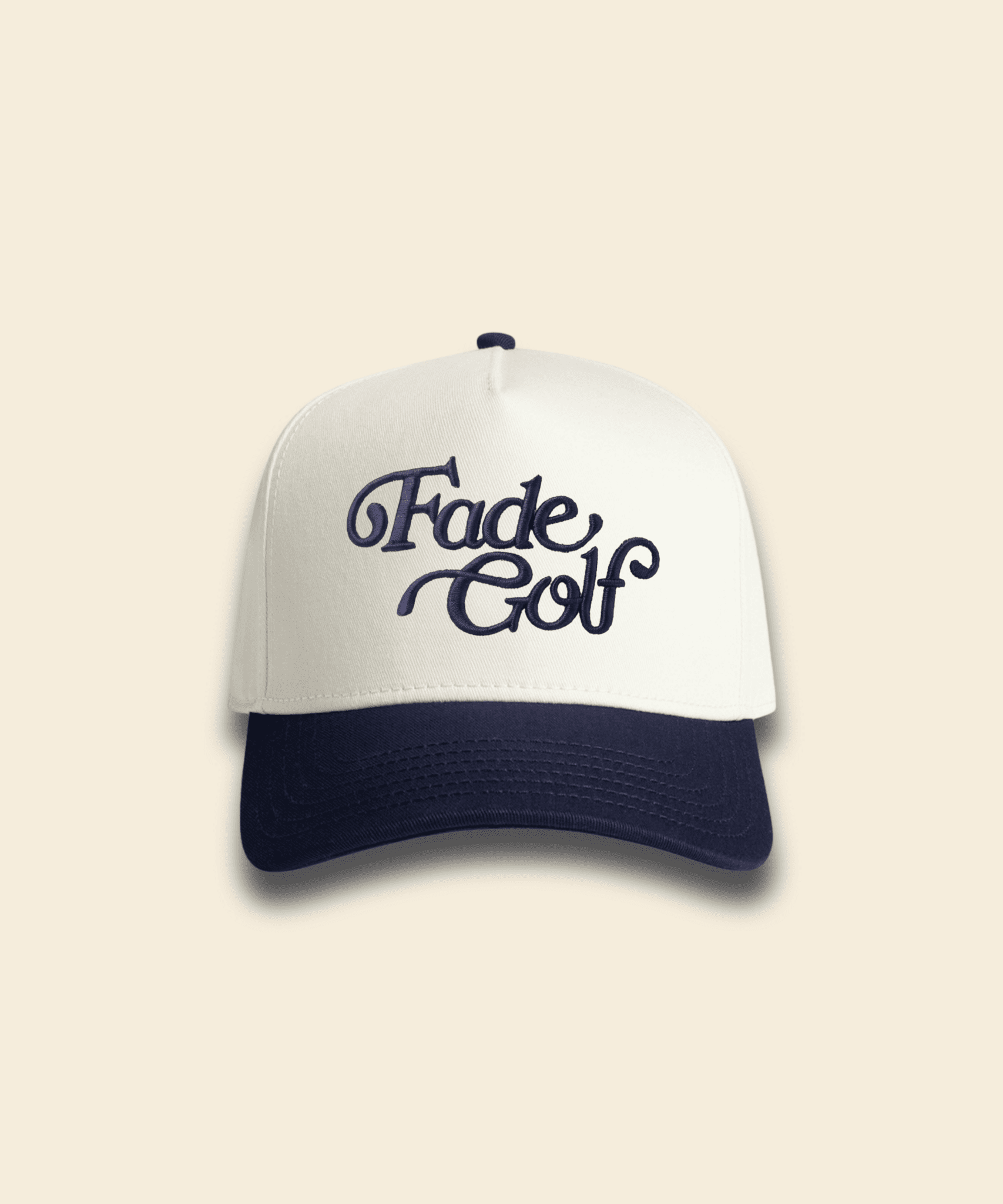 Script Two - Tone Cap in Navy/Cream - Fade Golf Company