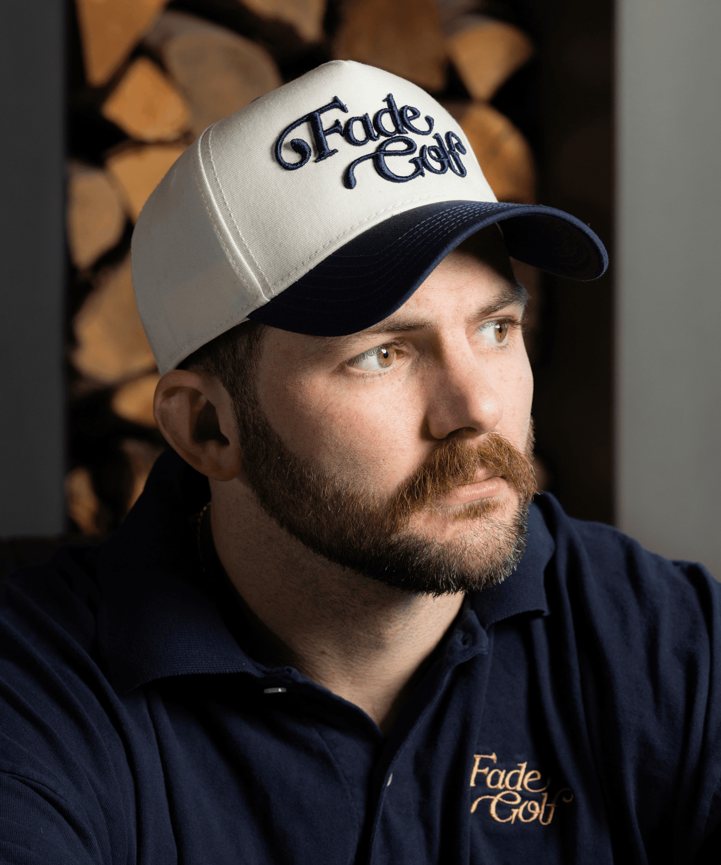 Script Two - Tone Cap in Navy/Cream - Fade Golf Company