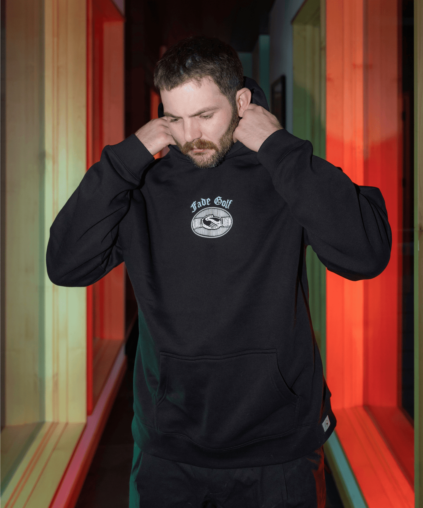 Skins Game Relaxed Hoodie in Black - Fade Golf Company