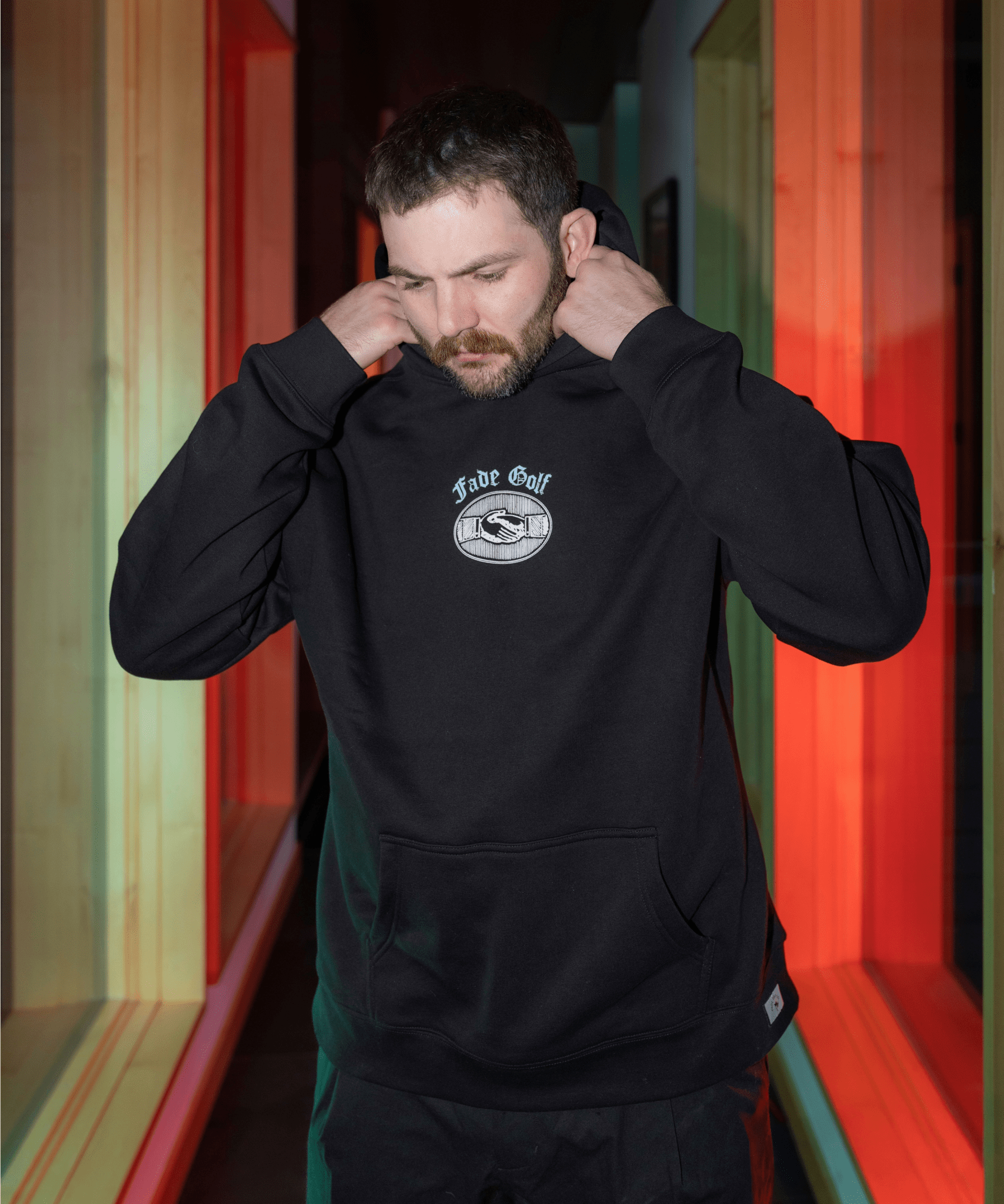 Skins Game Relaxed Hoodie in Black - Fade Golf Company