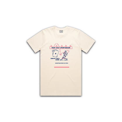 SPORTSBOOK TEE IN ECRU - Fade Golf Company