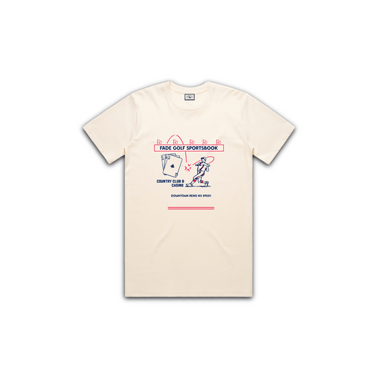 SPORTSBOOK TEE IN ECRU - Fade Golf Company
