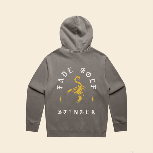 STINGER DROP SHOULDER HOODIE IN FADED GREY - Fade Golf Company