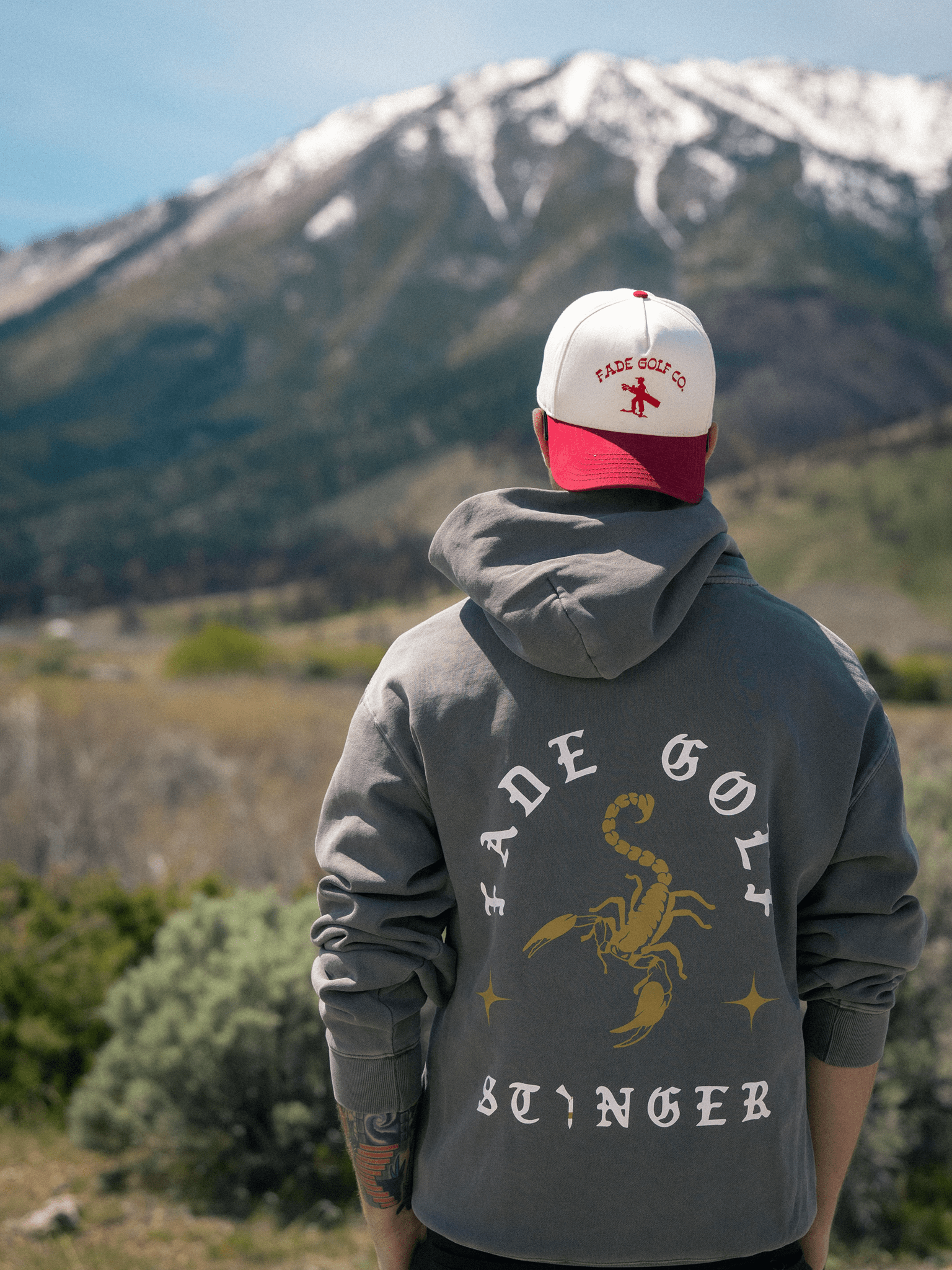 STINGER DROP SHOULDER HOODIE IN FADED GREY - Fade Golf Company