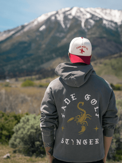 STINGER DROP SHOULDER HOODIE IN FADED GREY - Fade Golf Company
