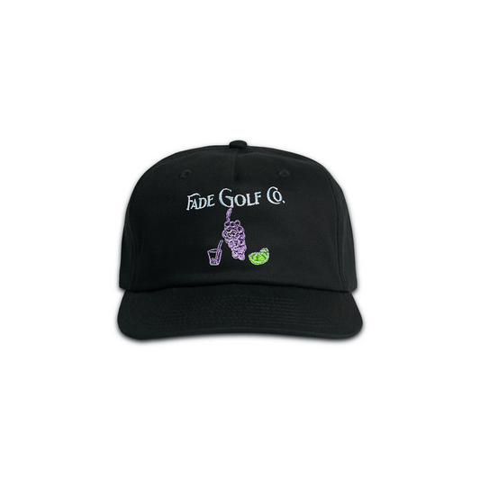 TRANSFUSION STRAPBACK CAP IN BLACK - Fade Golf Company