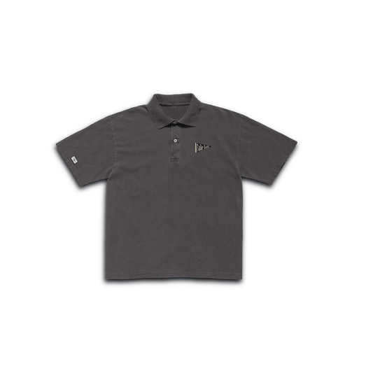 VINTAGE PENNANT POLO IN WASHED BLACK - Fade Golf Company